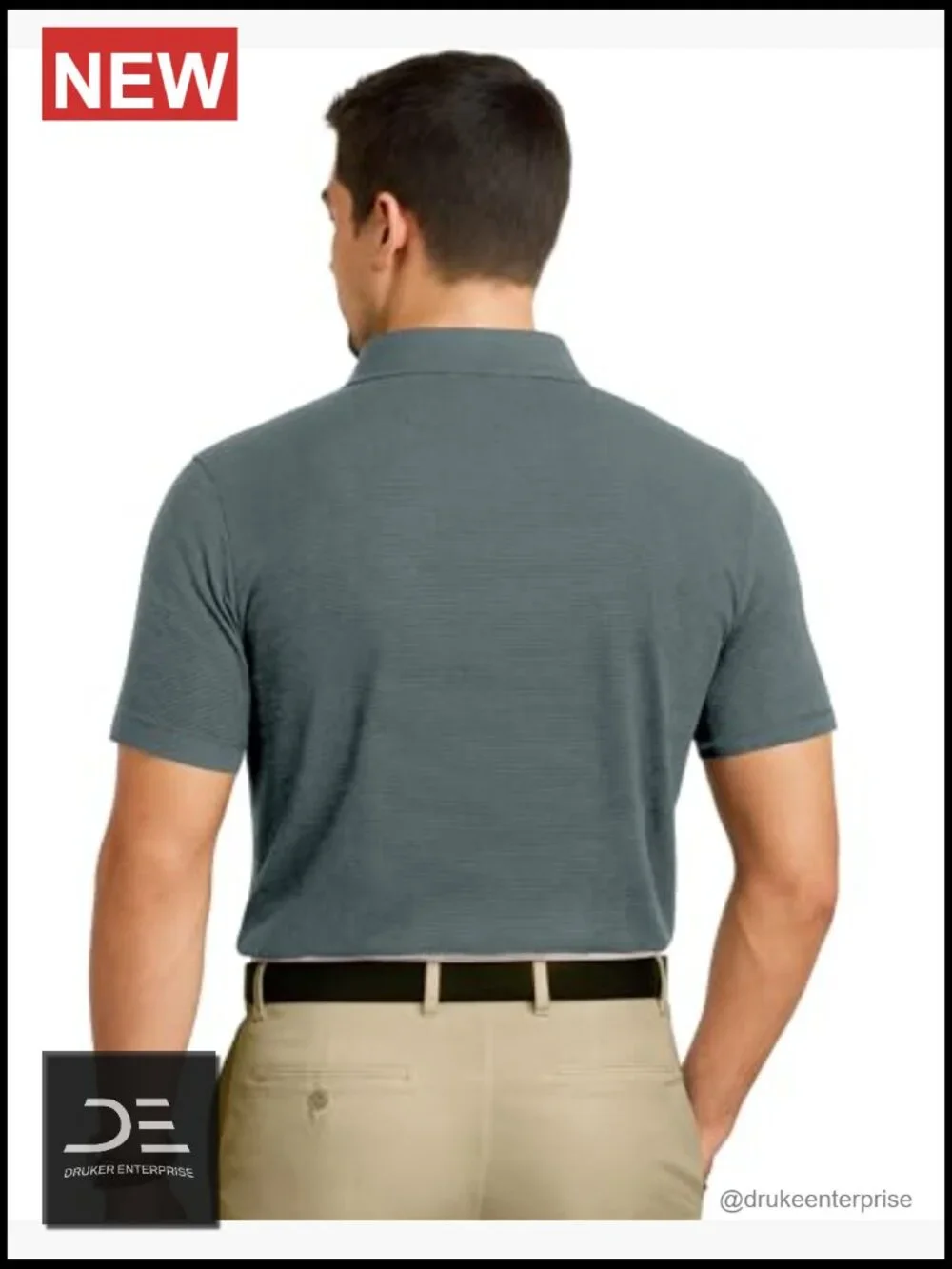 Men's UPF 70+ Moisture Wicking Quick Dry Performance Golf Polo Shirt - Picture 5 of 7